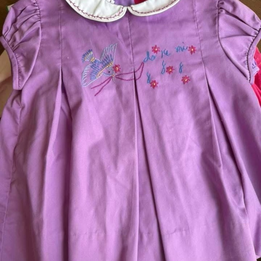 Purple Kids One Piece with Embroidered Design